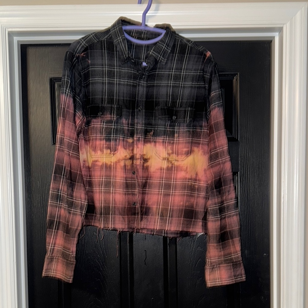 Plaid Black and Pink Kids Shirt